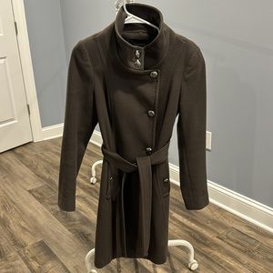 Tahari olive green wool coat